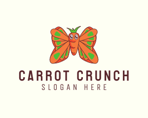 Carrot - Flying Butterfly Carrot logo design