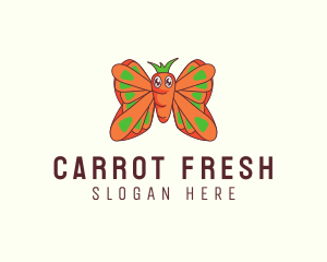 Carrot - Flying Butterfly Carrot logo design