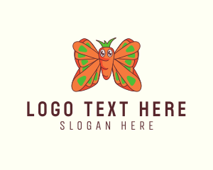 Root Crop - Flying Butterfly Carrot logo design