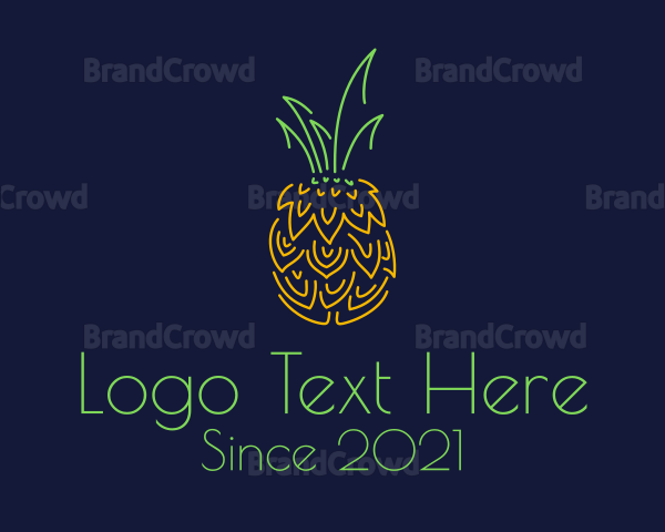 Tropical Pineapple Fruit Logo