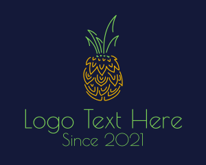 Juice Shop - Tropical Pineapple Fruit logo design