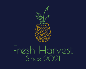 Produce - Tropical Pineapple Fruit logo design