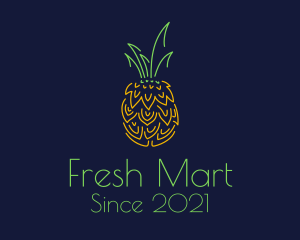 Supermarket - Tropical Pineapple Fruit logo design