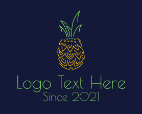 Plantation - Tropical Pineapple Fruit logo design