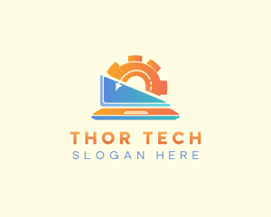 Tech Laptop Computer logo design