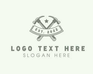 Utility Man - Carpentry Hammer Tool logo design