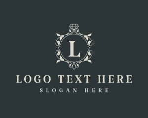 Diamond - Floral Wreath Wedding Planner logo design