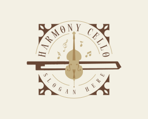 Cello - Musical Violin Bow logo design