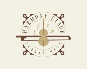 Recital - Musical Violin Bow logo design