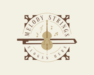 Musical Violin Bow logo design