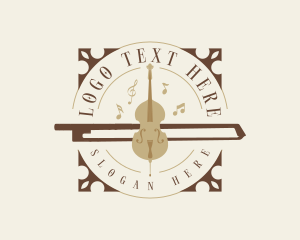 Musical Violin Bow Logo