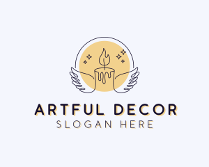 Candle Wings Decor logo design