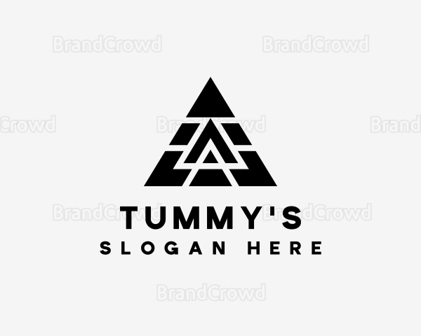 Modern Geometric Pyramid Letter A Logo