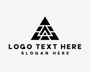 Media - Modern Geometric Pyramid Letter A logo design