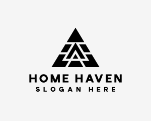 Modern Geometric Pyramid Letter A Logo