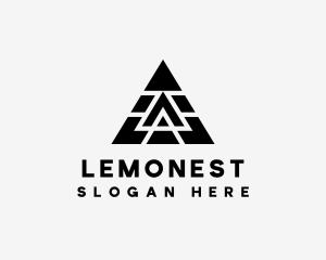 Modern Geometric Pyramid Letter A Logo