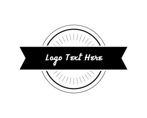 Text - Minimalist Ribbon Banner logo design