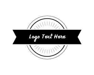 Guitar - Minimalist Ribbon Banner logo design