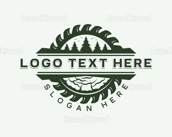 Woodwork Logging Saw Logo