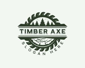 Woodwork Logging Saw logo design