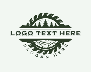 Woodcutter - Woodwork Logging Saw logo design