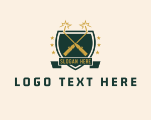 Metalworker - Welding Torch Shield logo design