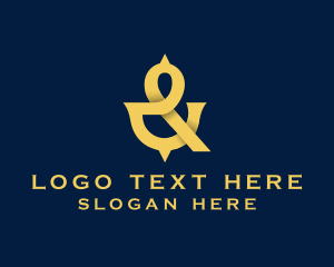 Calligraphy - Modern Yellow Ampersand logo design