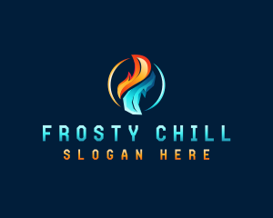 Freezer - Fire Ice HVAC logo design
