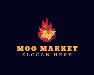 Cow Barbecue Grill logo design