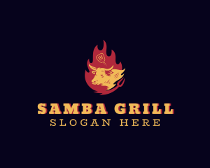 Cow Barbecue Grill logo design