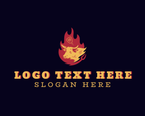 Barbecue - Cow Barbecue Grill logo design