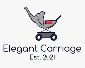 Elephant Baby Stroller logo design