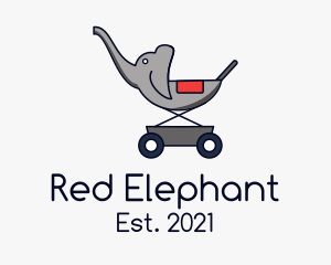 Elephant Baby Stroller logo design