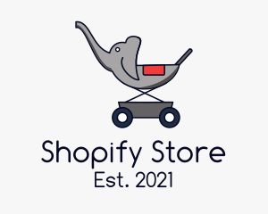 Elephant Baby Stroller logo design