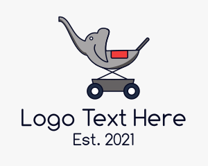 Baby - Elephant Baby Stroller logo design