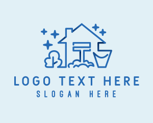 Clean - Housekeeper Vacuum & Bucket logo design