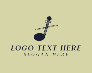 Fiddler - Musical Symbol Violinist logo design