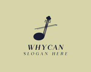 Music Note - Musical Symbol Violinist logo design