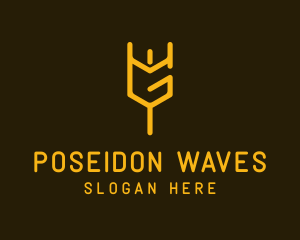 Poseidon - Letter G Trident logo design