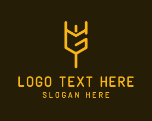 Grain - Letter G Trident logo design