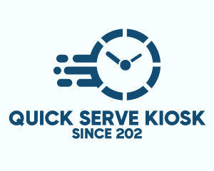 Blue Quick Clock  logo design