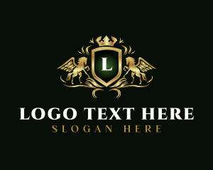 Horse - Pegasus Luxury Shield logo design