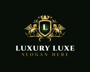 Pegasus Luxury Shield logo design