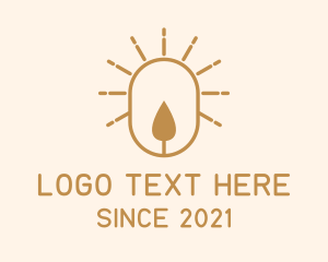 Memorial - Gold Candle Sun logo design