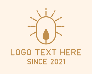 Light - Gold Candle Sun logo design