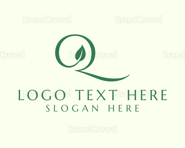 Elegant Leaf Letter Q Logo