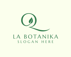 Elegant Leaf Letter Q  logo design