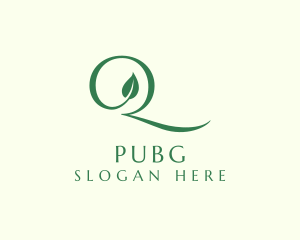 Elegant Leaf Letter Q  logo design