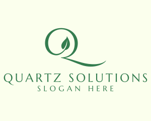 Elegant Leaf Letter Q  logo design