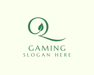 Vegetarian - Elegant Leaf Letter Q logo design